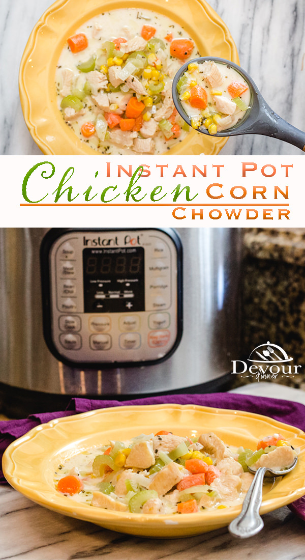What's better on cool nights than a delicious chowder? Chicken Corn Chowder is packed full of fresh vegetables and savory broth. A Meal you can really enjoy. Try dipping cheese bread into the broth. Oh Yum . Delicious! #chickencornchowder #chickenchowder #cornchowder #chowder #Chowderrecipe #cornchowderrecipe #Chickenrecipe #devourdinner #whatsfordinner #Easydinner #easyrecipe #easysouprecipe #souprecipe #soup #yum #inmytummy #instagood #Fallsoup #Fallchowder #Holidayfood #Holidaymeal #food
