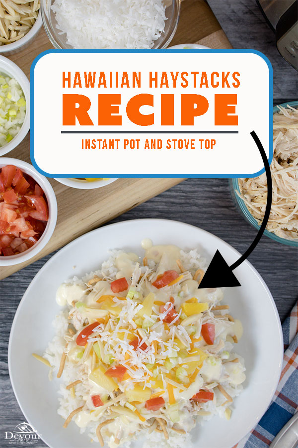 Easy to make Hawaiian Haystacks Recipe with Instant Pot and Stove Top Directions and easy enough to make for a crowed or a simple Family Meal. Let everyone choose their FAVORITE Haystack Toppings and even your picky eaters will clean their plate. With easy to follow step by step instructions you will be eating in no time! #devourdinner #devourpower #familyrecipe #easyrecipe #recipeoftheday #YummyInMyTummy #onmyplate #foodtime #foodforthought #foodanddrink #feastgrams #hawaiianhaystacks