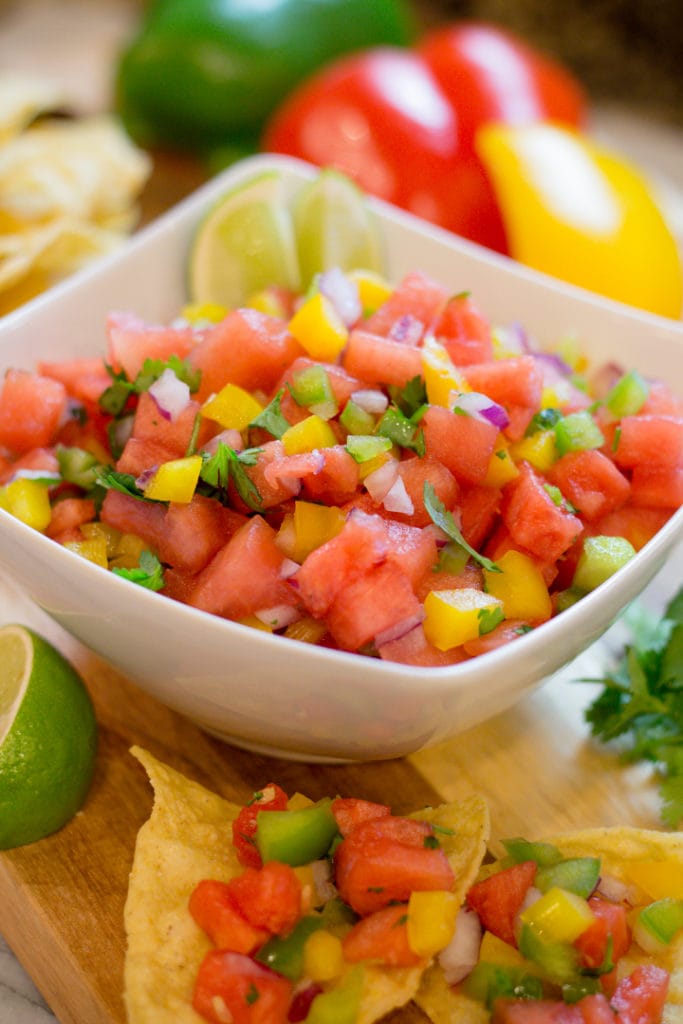 Watermelon Salsa with chips