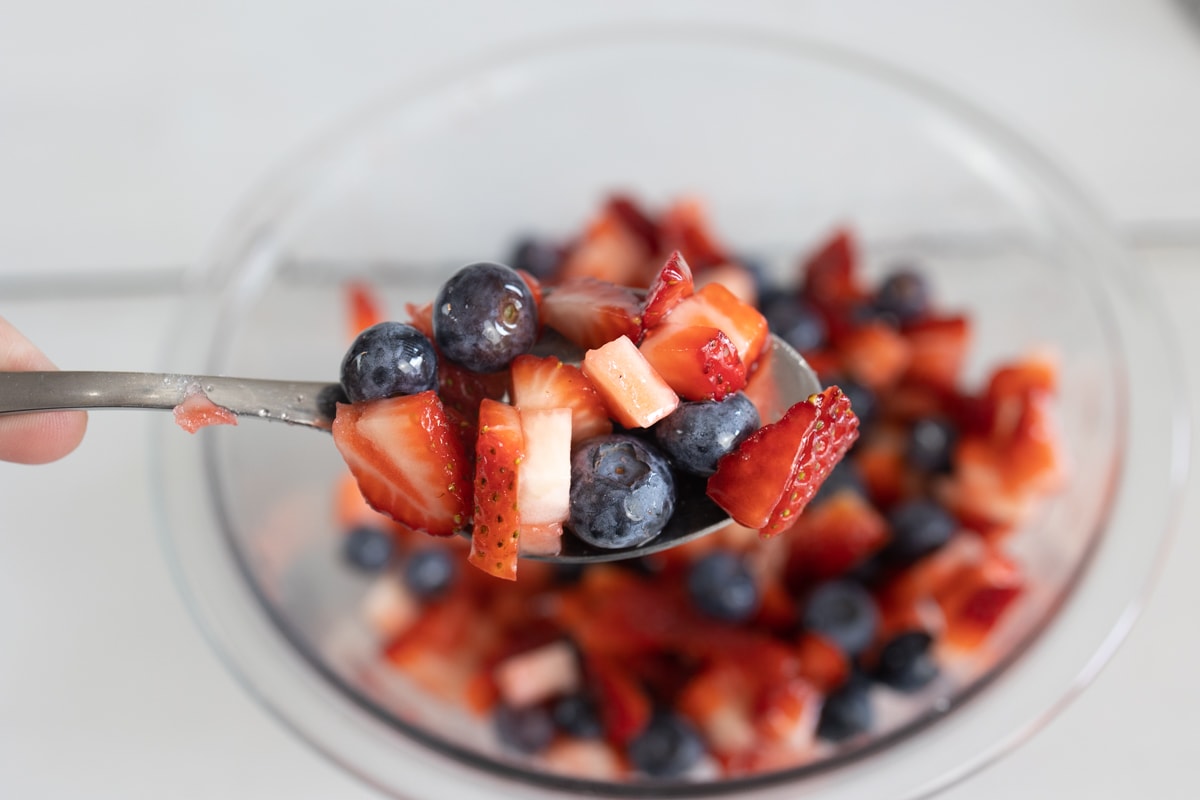 Strawberries, Blueberries in a bowl