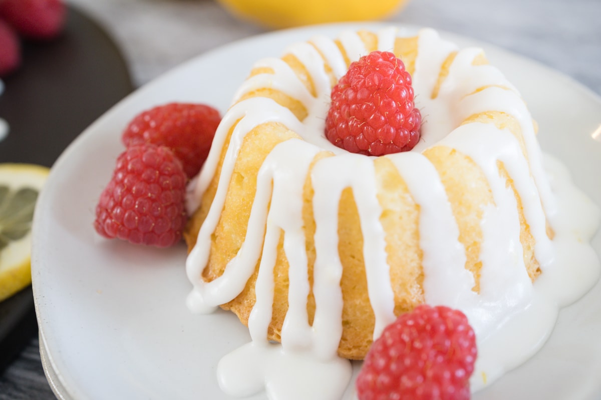 Lemon Pound Cake with Raspberries