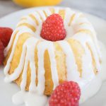 Lemon Cream Cheese Pound Cake with Raspberries