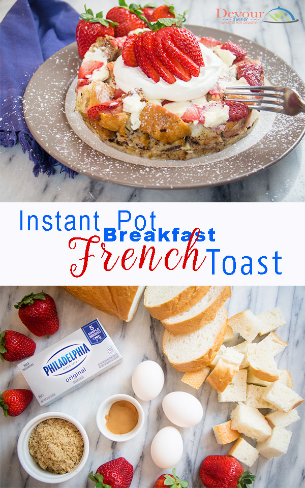 Family Favorite. This recipe is so easy! We love that we can stuff this french toast with whatever we love best. Instant Pot Breakfast are perfect for any day of the week & this recipe also reheats well too. Kid approved. #Breakfast #BreakfastRecipe #recipe #recipes #instantpot #instantpotrecipe #InstantPotFrenchToast #FrenchToast #EasyFrenchToast #FrenchToastBake #BreakfastRecipe #EasyRecipe #DevourDinner #StuffedFrenchToast #LovemyPhilly