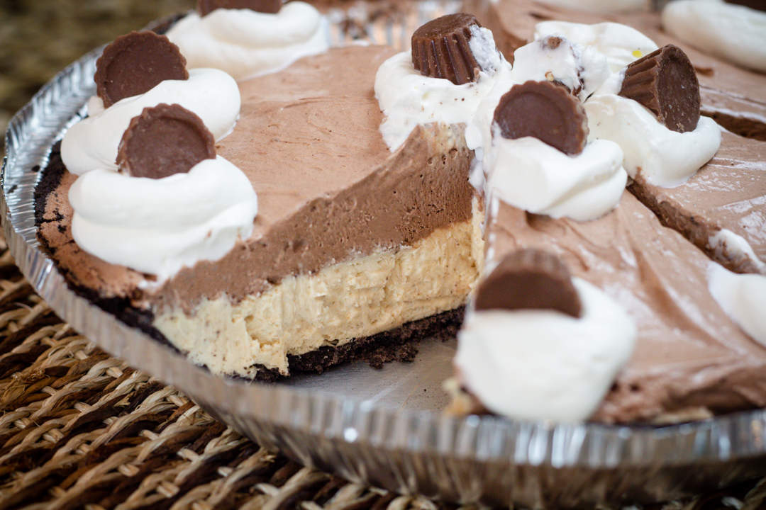 Peanut Butter Reeses Chocolate Pie