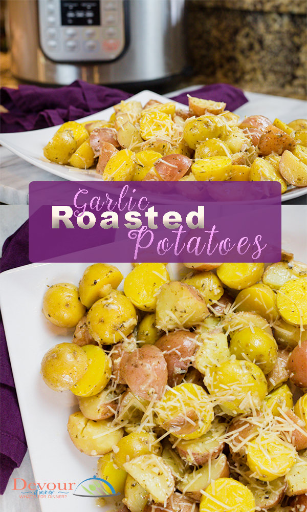 Love how quick and easy this side dish is for Garlic Roasted Potatoes made in the Pressure Cooker. In Minutes you have a tasty side dish that compliments any meal. Tender and soft, new potatoes. YUM . #devourdinner #potato #potatoerecipe #easyrecipe #easysidedish #easysidedishrecipe #garlicpotatoes #instantpot #instagood #instantpotrecipe #easyinstantpotrecipe #beginnerrecipe #beginnerinstantpotrecipe #pressurecooker #sidedishrecipe #sidedish #yum #yummy #food #foodie #recipe #recipes #easyprep