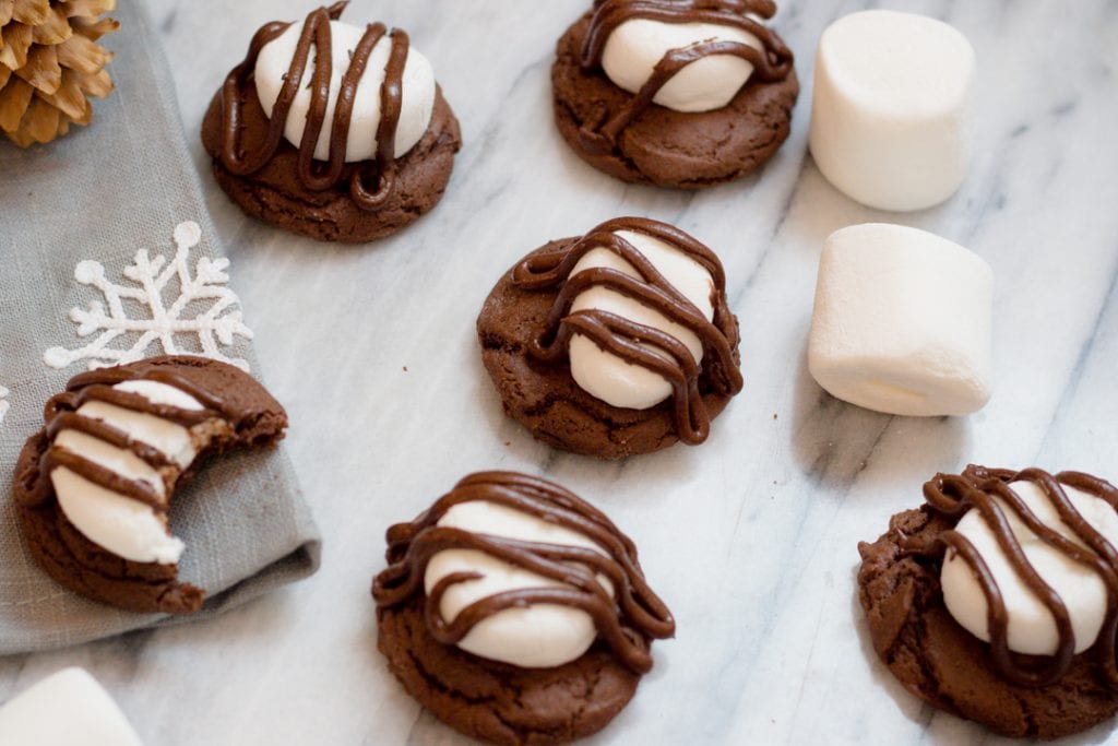 Cake Mix Cookies, Easy Chocolate Cookies with Marshmallows and ganache