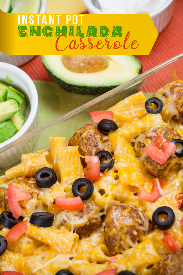 Quick and Easy Enchilada Casserole made with Meatballs, pasta and a creamy Enchilada Sauce. Instant Pot Recipe made in 5 minutes. Perfect for busy families who are on the go! #Enchiladacasserole #mexicancasserole #mexicancasserolerecipe #easyrecipe #dinnerrecipe #Instantpot #instantpotrecipe #Mexican #EnchiladaRecipe #BeefEnchilada #devourdinner #Enchiladapasta #Recipes #recipe #30minutemeal #meatballs #meatball #easyprep #prepeasy #inmykitchen #dinner #dinnerrecipe #casserole #instagood