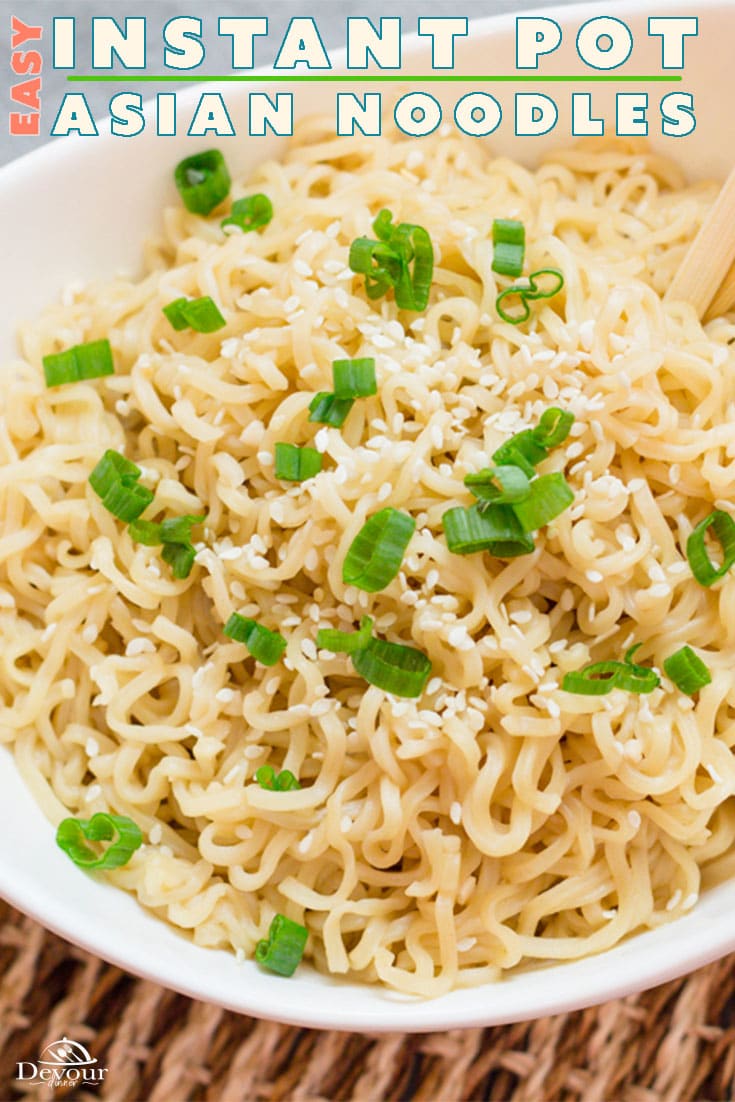 5 Minute Asian Noodles.. Yes you read that right. Made fresh and delicious in 5 minutes total time. Easy enough for teenagers to make too. My son makes this for school lunches and adds shredded chicken. Great as a side dish to other Chinese Take Out Recipes #devourdinner #asiannoodles #chinesenoodles #Noodles #instantPot #instantpotrecipes #recipes #easyrecipes #easynoodles #easysidedish #5minuterecipe #chinesetakeout #inmytummy #instagood #buzzfeed #feedfeed #takeout #chowmein #ramennoodles