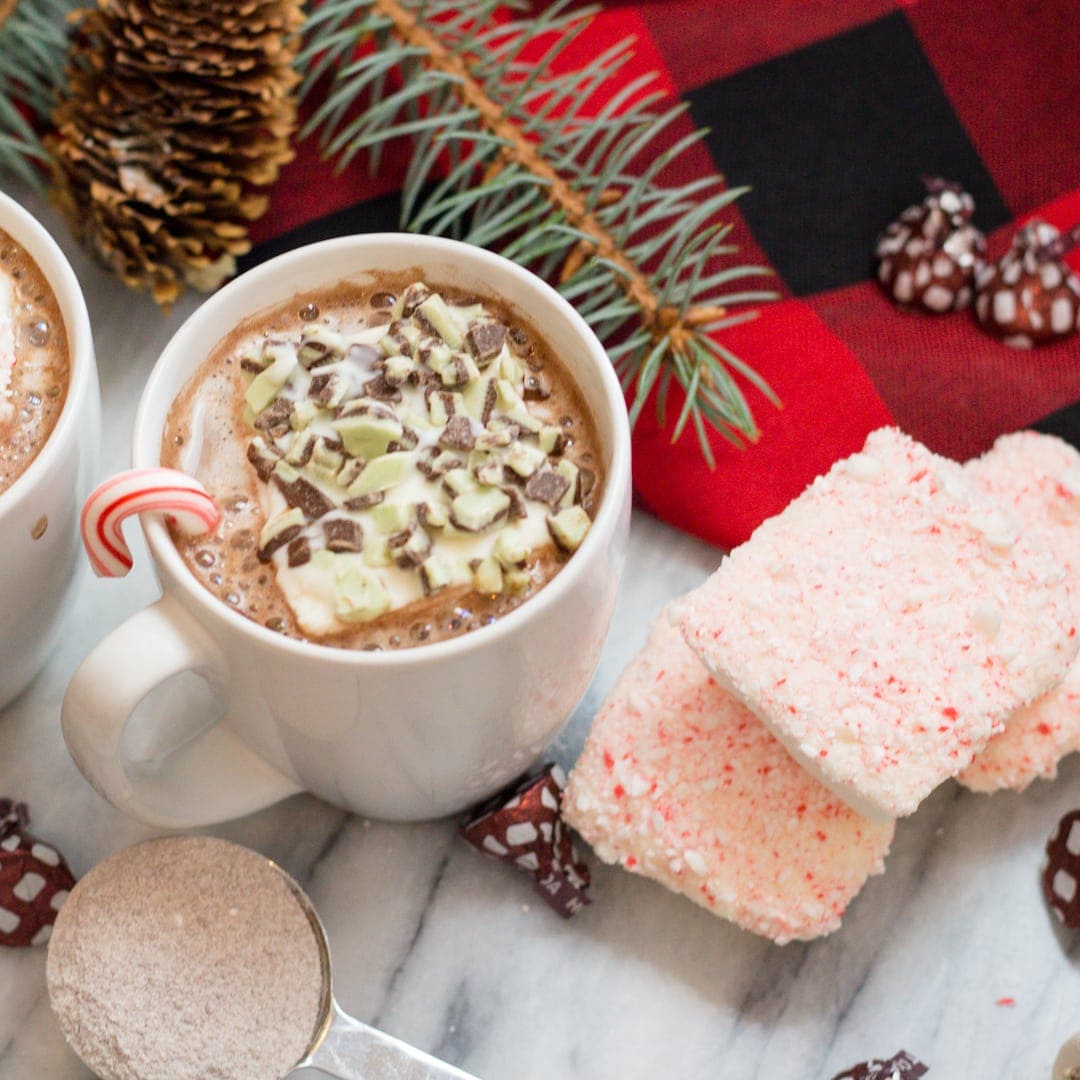 Easy and Fun Fancy Marshmallows with crushed candy canes and Andes Mints
