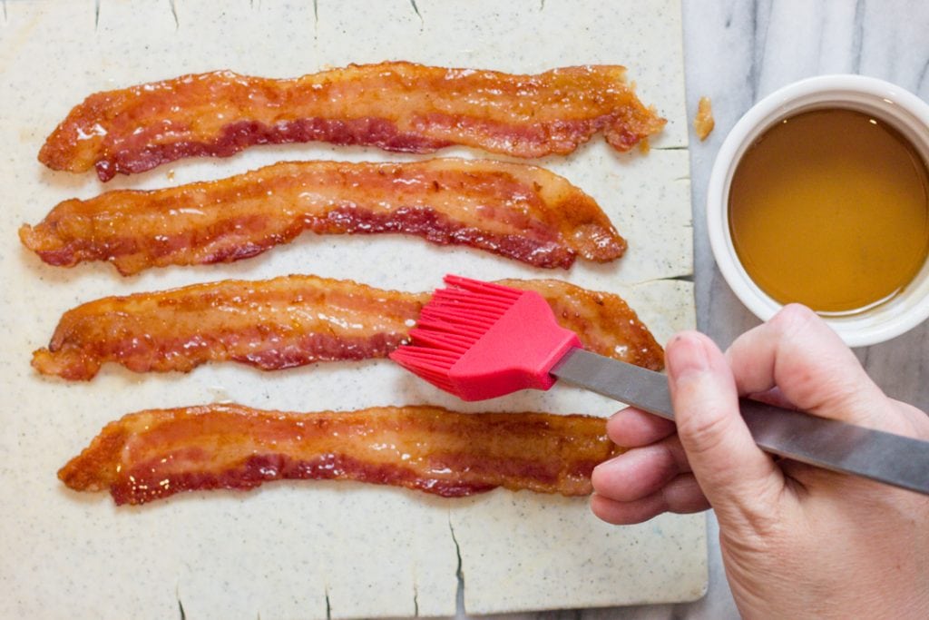 Maple Bacon, Cooked Bacon with a Maple spread and caramelized