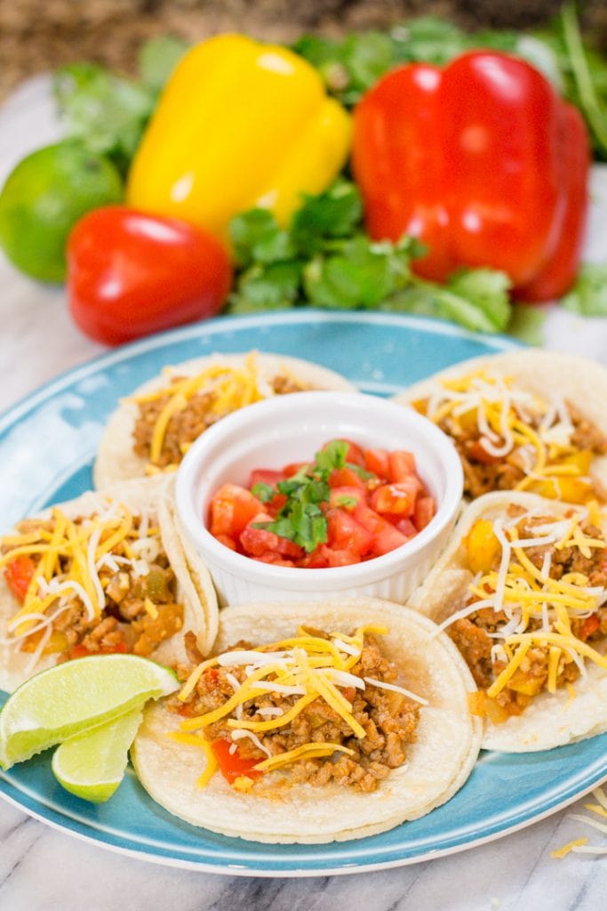 Ground Turkey Tacos made in the Instant Pot. A quick and easy recipe for Taco Tuesday