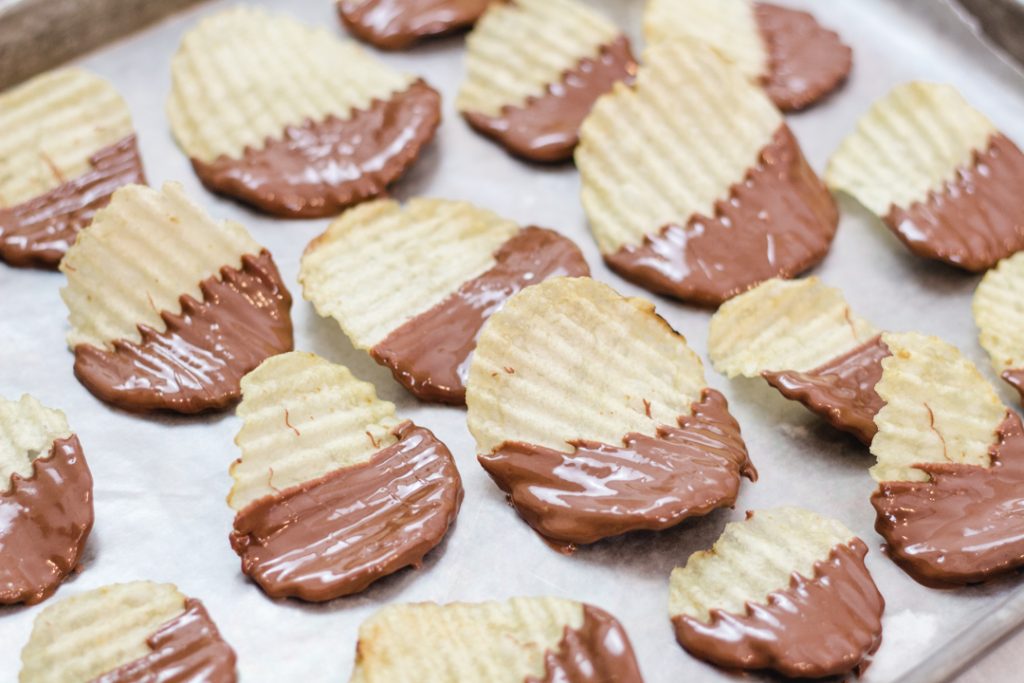 Chocolate Dipped Potato Chips will appeal to both your sweet tooth and the salty cravings you have.  Dip these potato chips to wow your tastebuds for a fun sweet and salty taste.  #devourdinner #dessert #easydessert #chocolatedippedchip #chocolate #snack #dippedchocolate #easyrecipe #kidfriendly #kidapproved #recipe #recipes #food #foodie #yum #yummy #instantpot #instagood #pressurecooker