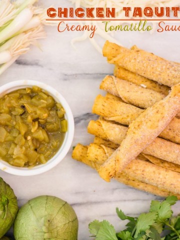 Chicken Taquitos with Tomatillo Salsa