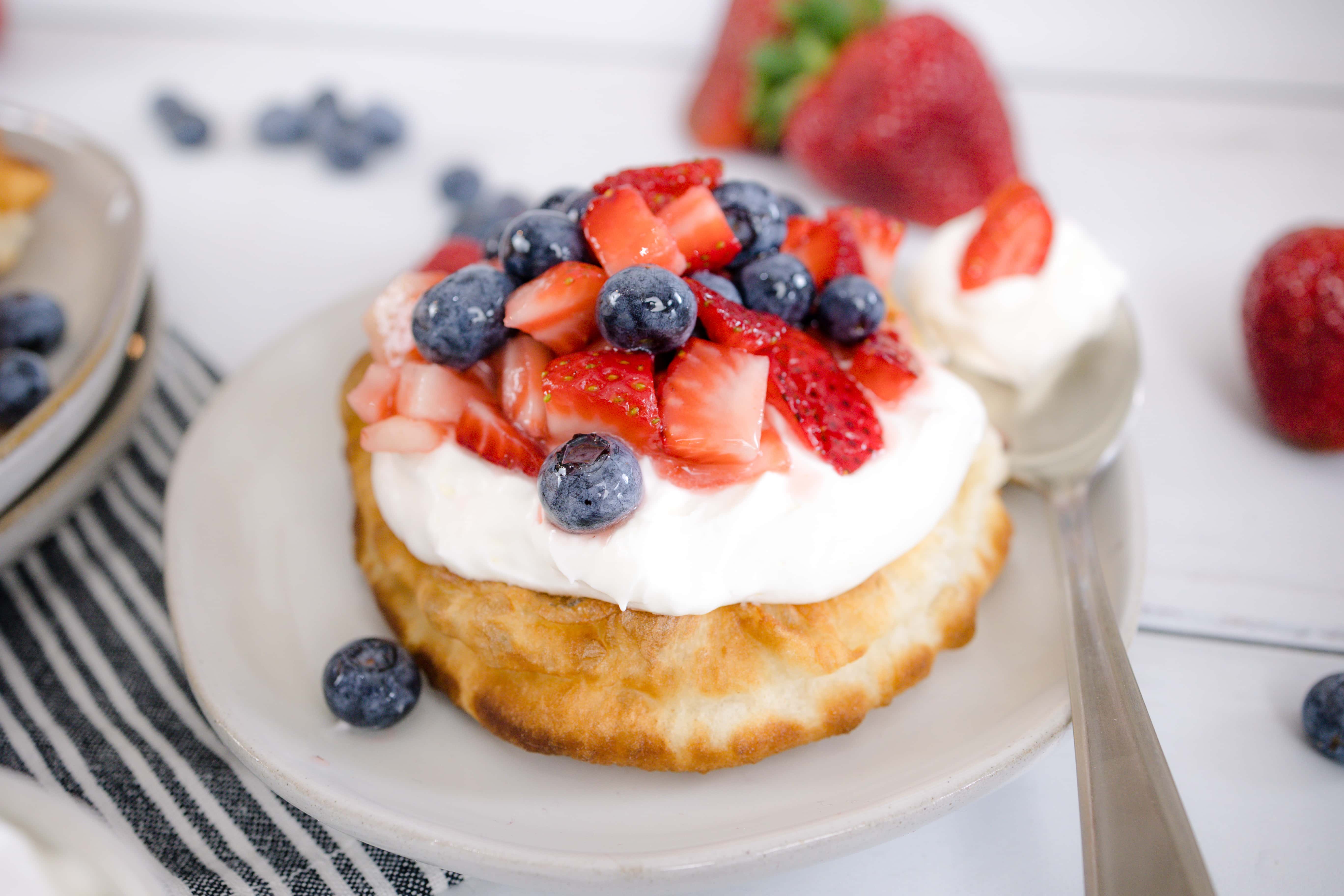 Fry Bread with Cream and Berries