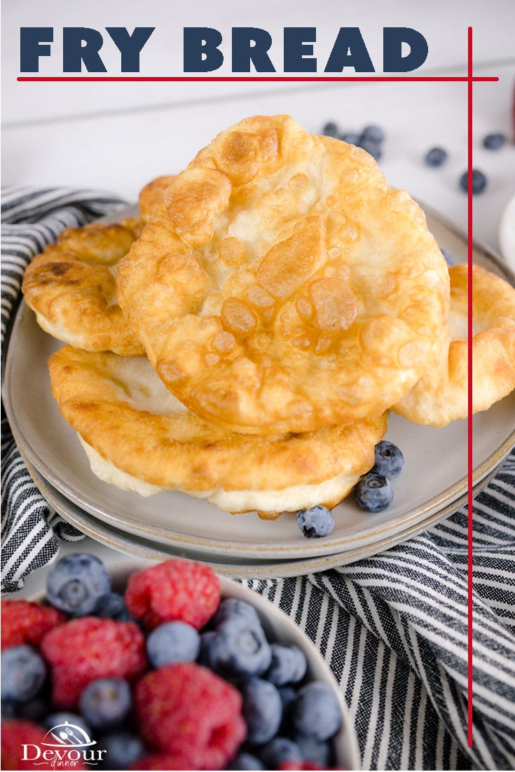 Yummy Indian Fry Bread, served as a sweet dessert or even better with Navajo Tacos. Making this delicious fried bread recipe is quick and easy either in the Instant Pot or on the Stove. #devourdinner #easyrecipe #InstantPot #Dinnerrecipe #Food #Foodie #recipe #recipes #Yum #navajotaco #taco #indianfrybread #indianbread #dinner #Instantpotrecipe #yummy #indianfrybread #frybread #howtomakefrybread #howtomakeindianfrybread #devourpower #scones #sconerecipe #easybreadrecipe #