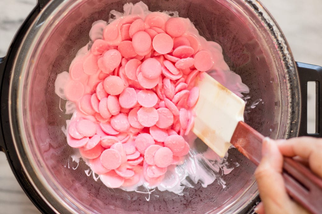 Melting Candy Wafer in Instant Pot for Muddy Buddies