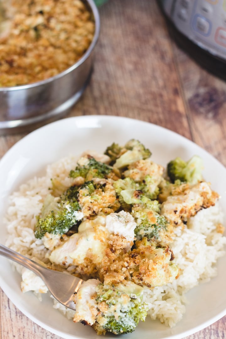 Instant Pot Chicken and Broccoli Casserole with rice
