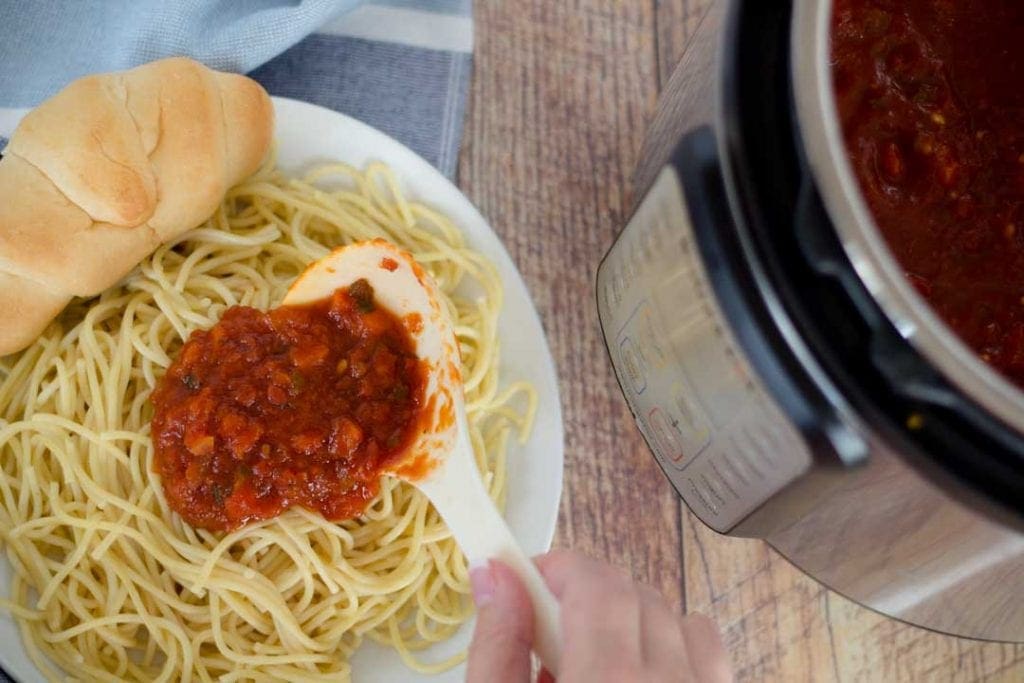 Spaghetti Sauce on Pasta