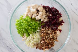 Turkey Salad Ingredients in bowl