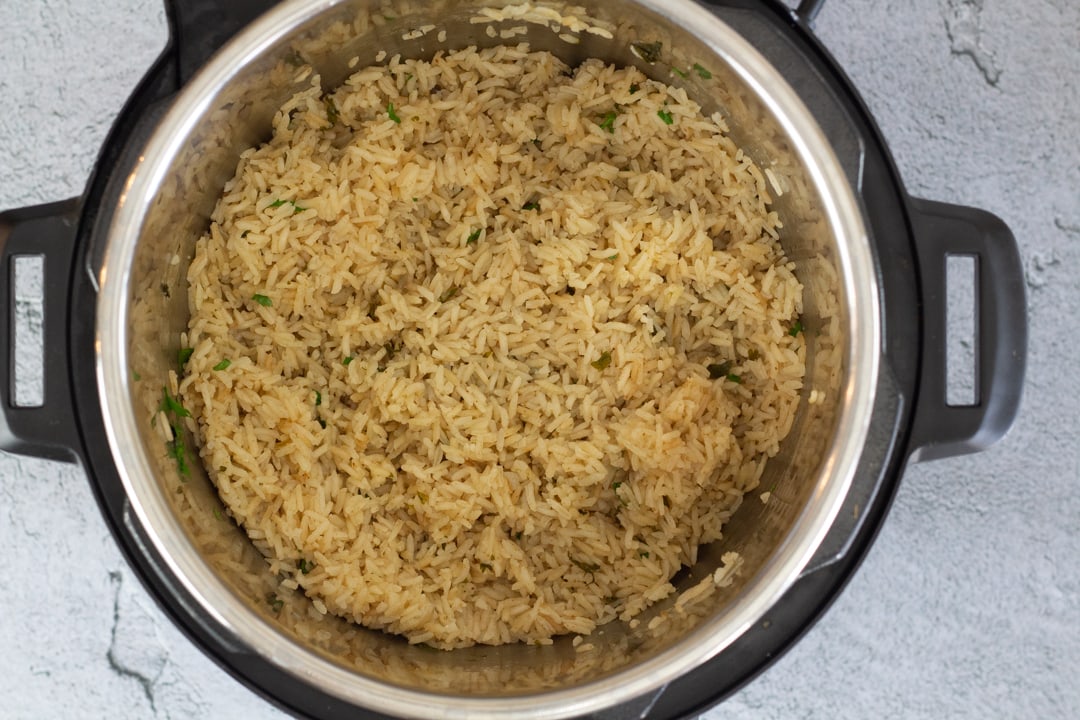 Cilantro Lime Rice Cooked in Instant Pot