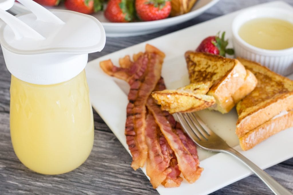 Buttermilk Syrup with French Toast and Bacon