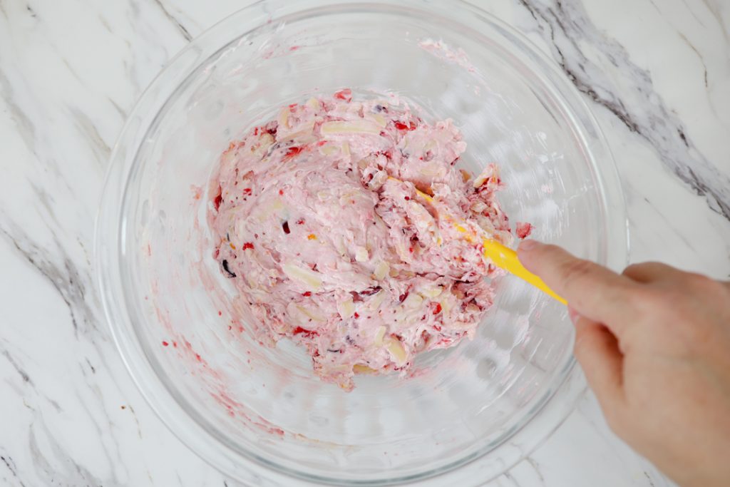 Mixing Ingredients for Cranberry Cream Cheese Dip