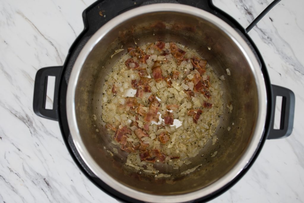 Instant Pot Sauteed Onions, Garlic and Bacon