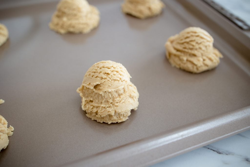 Peanut Butter Cookie on baking sheet
