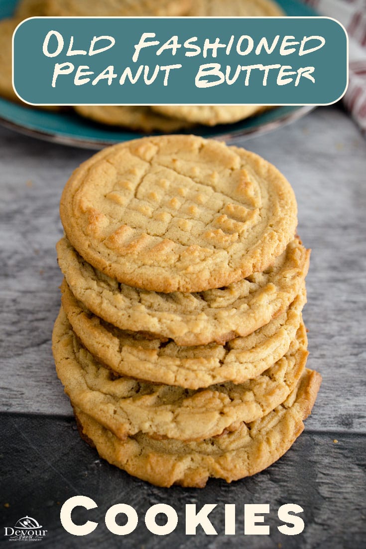 Crispy on the outside, soft and chewy on the inside makes a perfect Old Fashioned Peanut Butter Cookie. Made with Butter, Peanut Butter, Sugar, Brown Sugar, Vanilla, Egg, Flour, Baking Soda and Baking Powder. A timeless recipes passed down through the generations. #devourdinner #devourpower #cookies #Peanutbuttercookies #peanutbuttercookie #oldfashionedpeanutbuttercookie #easycookierecipe #familyrecipe #bonappetitmag #thekitchn #recipeoftheday #americastestkitchen #imsomartha #yahoofood