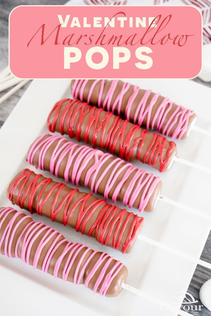 Everyone loves a special treat on Valentines Day so make these fun and easy Valentines Marshmallow Pops. Dipped into Ghirardelli Premium Chocolate and drizzled in colored candy wafer. Sprinkle with Valentine Sprinkles if you prefer for a fun and festive treat. Perfect Valentine for those you love! #devourdinner #devourpower #MarshmallowPops #Valentinemarshmallowpops #forthemaking #tastemade #inmykitchen #cookit #bonappetitmag #thekitchn #recipeoftheday #americastestkitchen #imsomartha
