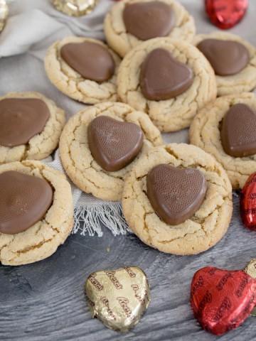 Valentine Peanut Butter Blossom Cookies