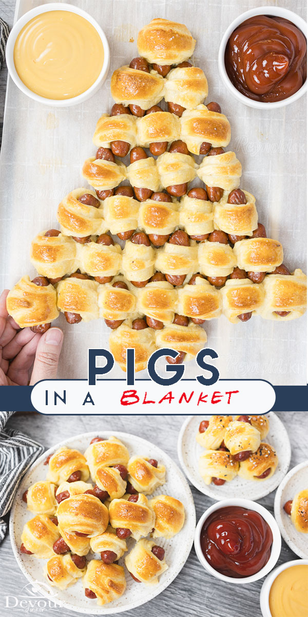 Lil Smokies Pigs in a Blanket is a favorite for generations. Quick and easy made with Cocktail Weenies, Crescent Rolls and topped with Ketchup, BBQ Sauce, Ranch, or Honey Mustard. Easy Recipe to let the Kids help too. Fun for Super Bowl Parties, Game Nights or just because. #devourdinner #devourpower #superbowlappetizer #superbowlsnacks #feedfeedathome #huffposttaste #todayfood #food52grams #onthetable #shareyourtable #appetizerrecipe #appetizers #pigsinablanket #lilsmokiesinablanket #yum