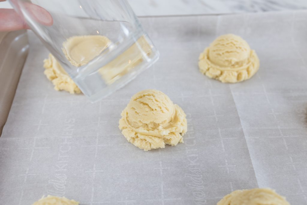 Press Cookies with Glass to flatten