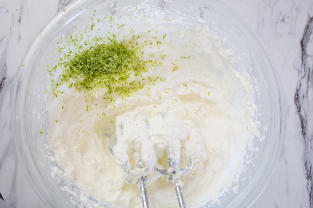 Lime Zest with Cream Cheese Mixture