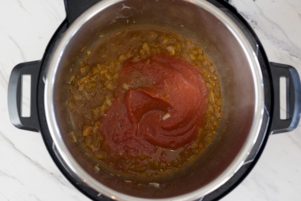 Instant Pot with beans and tomato sauce