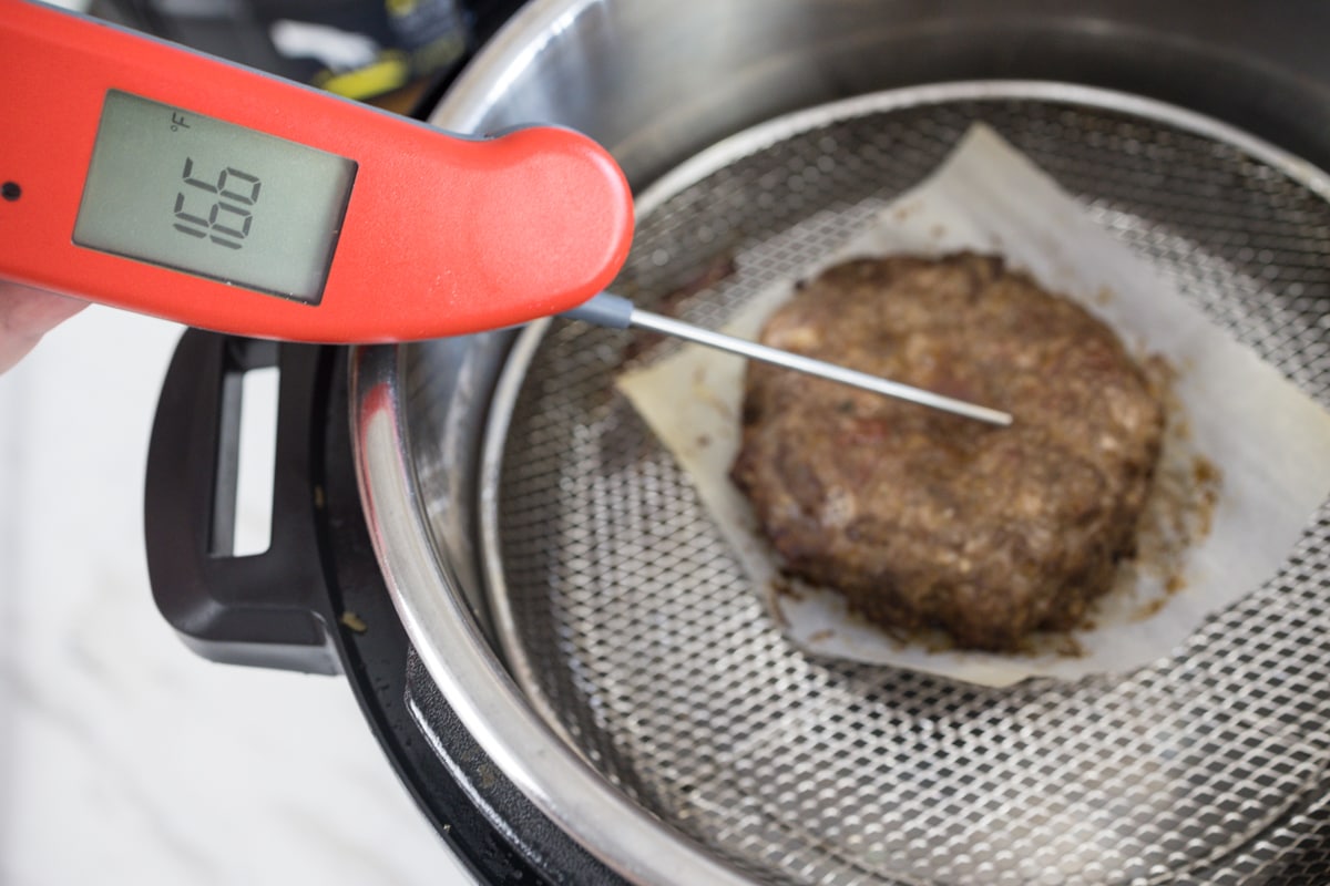 Air Fryer Hamburger Patty with Thermoworks Thermometer