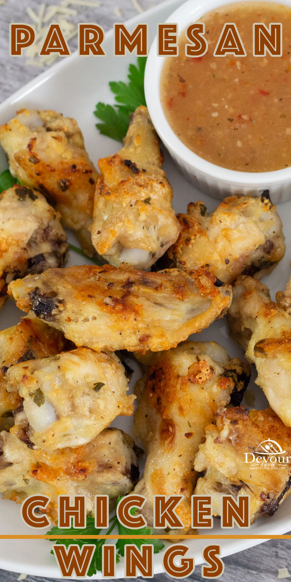 Baked Parmesan Chicken Wings are delicious & so simple to make and bake. Crowd favorite using a few simple ingredients. Make and Enjoy today for your next Game Night or Social activity. Easy to prep and bake later. Easy Appetizer or meal. #devourdinner #devourpower #chickenwings @bakedchickenwings #easyrecipe #easyappetizer #familyrecipe #iammartha #recipeoftheday #foodiefriday #yum #yummy #chickenrecipe #wingsrecipe #garlicwings #parmesanwings