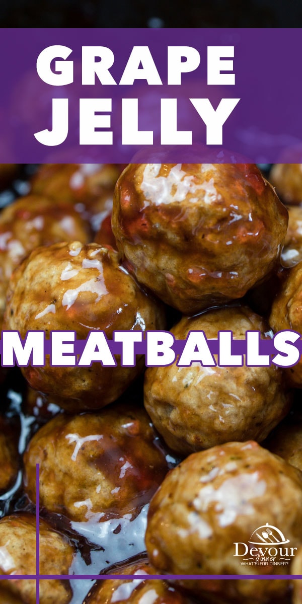 Sweet and Zesty Grape Jelly Meatballs are a delicious appetizer or perfect quick dinner served over rice. Instant Pot and Crock Pot directions with step by step directions. Perfect for Game Day or just because. #devourdinner #devourpower #grapejellymeatballs #meatballs #grapejellymeatballrecipe #buzzfeast #instantpot #instantpotrecipe #yum #yummy #iammartha #familyrecipe #appetizerrecipe #easyrecipe