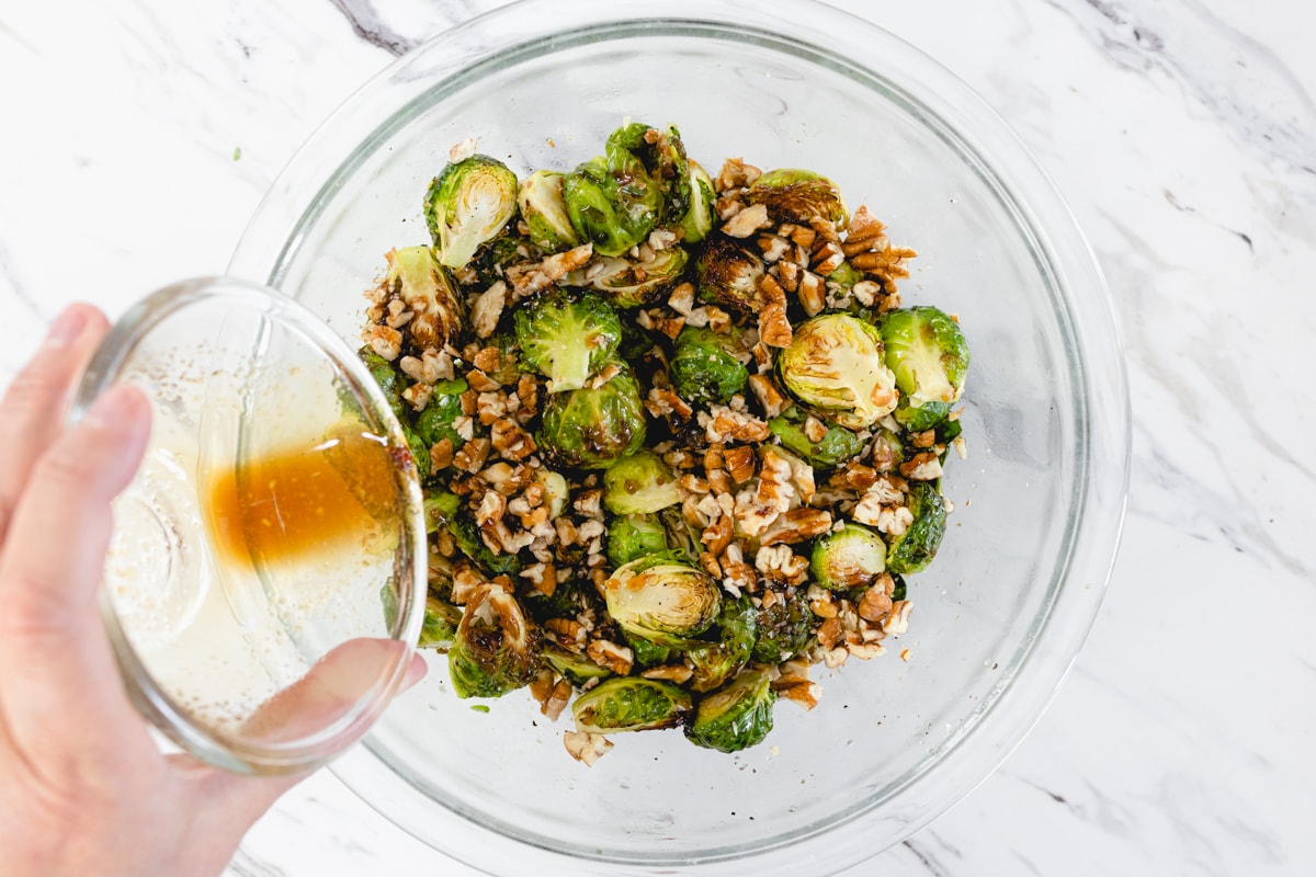 Brussel Sprouts with Pecans, Balsamic Vinegar and Honey
