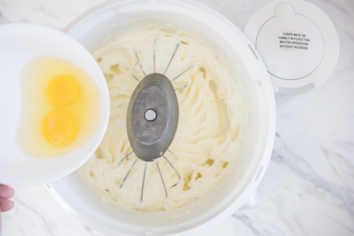 Bosch Universal Mixer with Butter, Cream Cheese, Sugar, and Eggs