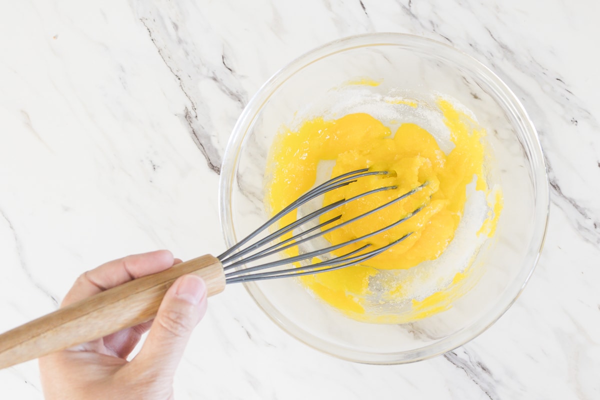 Mixing Egg yolks with sugar