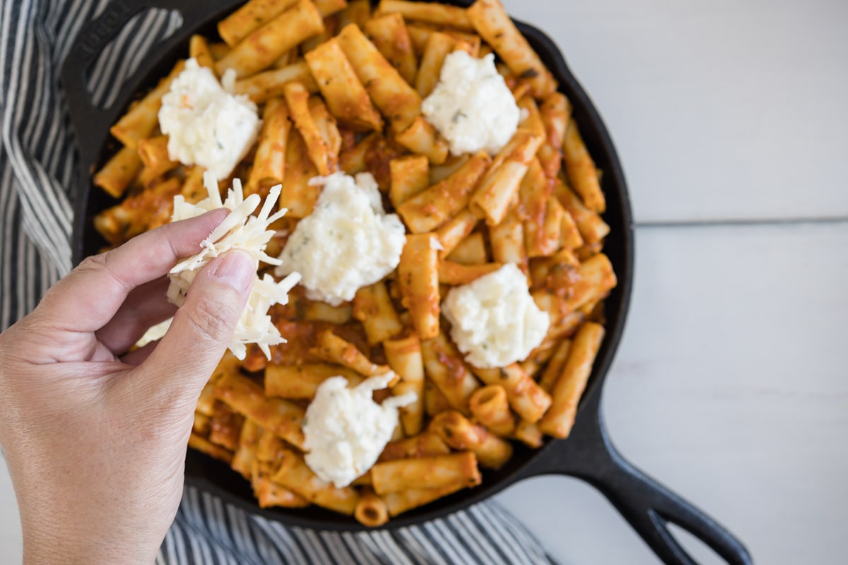 Baked Ziti with Ricotta Cheese and Parmesan Cheese