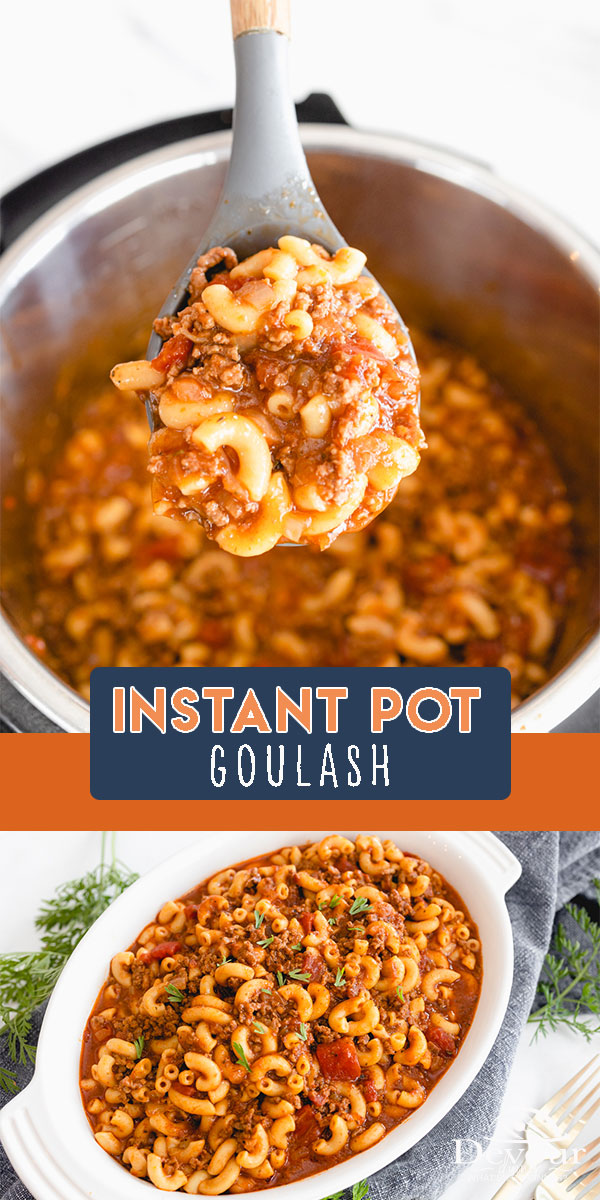 Goulash, Slumgullian, or Chop Suey this meat dish recipe is made in the Instant Pot with pasta, tomato sauce, diced tomatoes and broth. A one pot meal that is kid friendly and enjoyed by many. Instant Pot and Pressure Cook directions for a delicious meal. #devourdinner #devourpower #foodgawker #bareaders #foodblogfeed #droolclub #makeitdelicious #scrumptiouskitchen #forthemaking #tastemade #inmykitchen #cookit #mywilliamsonoma #imsomartha #tastemademedoit #goulash #slumgullian #instantpot