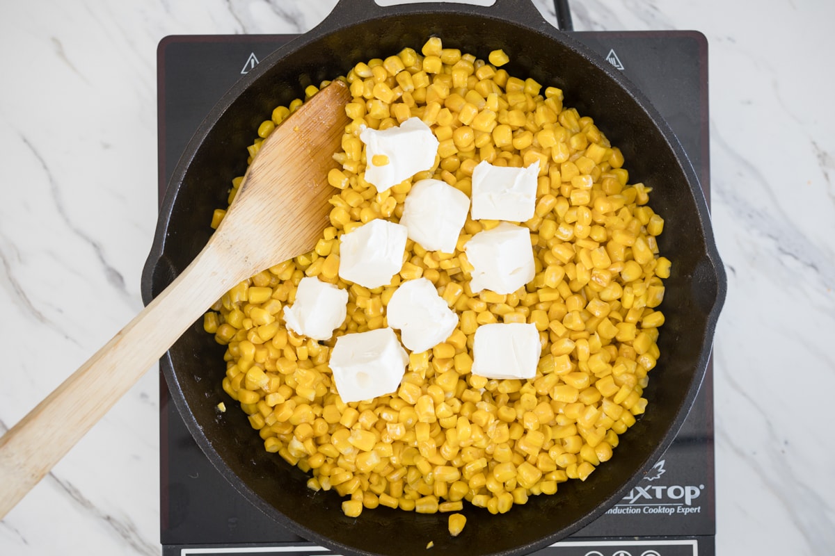 Sour Cream and Corn in skillet