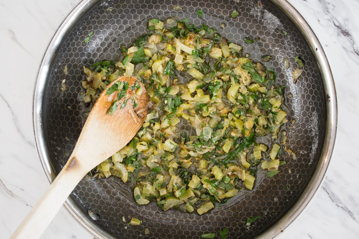 Sauteed vegetables with fresh herbs