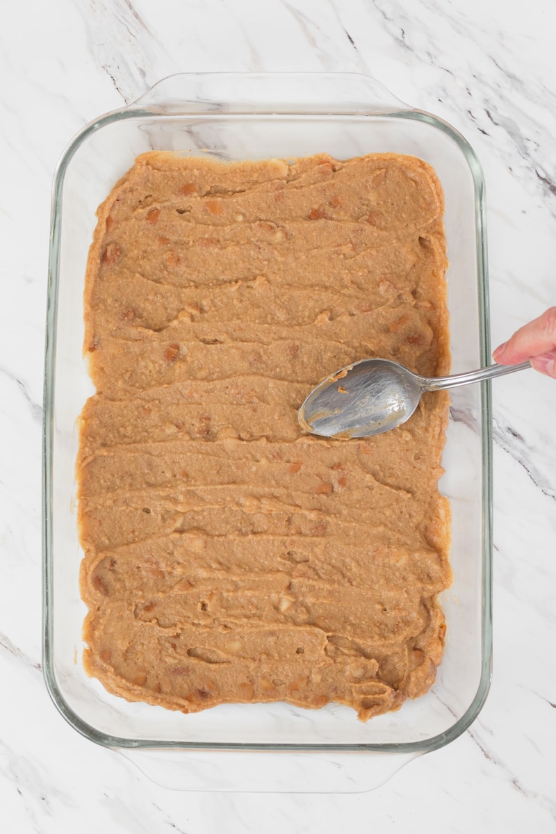 Refried Beans in Baking dish