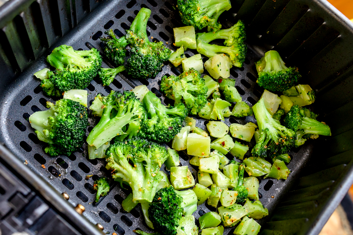 Frozen Broccoli cooked in Air Fryer