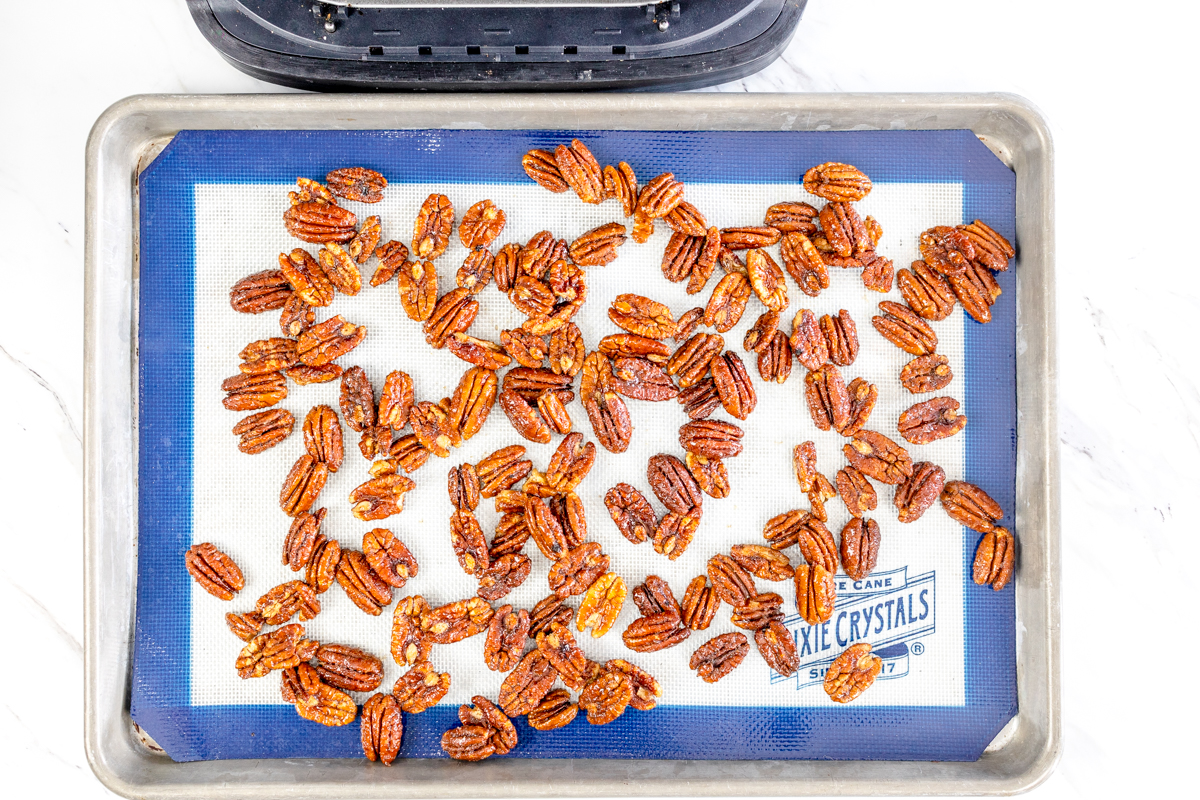 Candied Pecans on Baking mat