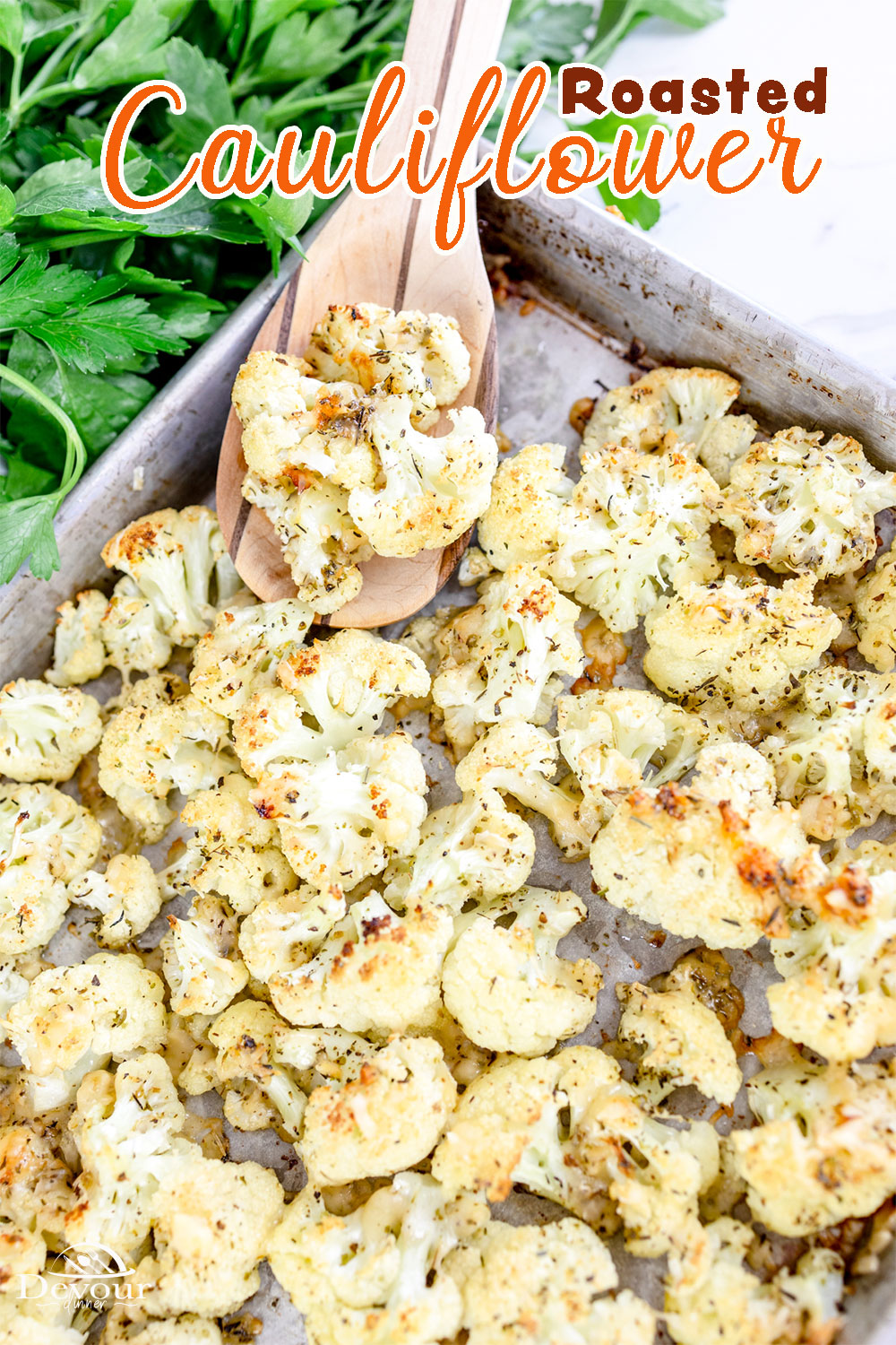 This Roasted Cauliflower with Parmesan recipe will take your cauliflower side dish to the next level. It's perfectly seasoned with garlic and Italian herbs, deliciously cheesy, and so moreish, you'll forget it's even a vegetable!