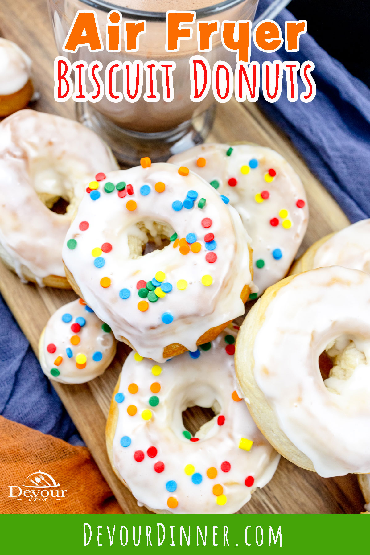 This Air Fryer Biscuit Donuts recipe transforms a modest can of biscuits into fabulous homemade donuts! This easy treat will be your new favorite breakfast snack to go with your morning cup of coffee!